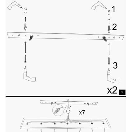 Kabel-Pendelleuchte KEM 5xE27/40W/230V, goldfarben