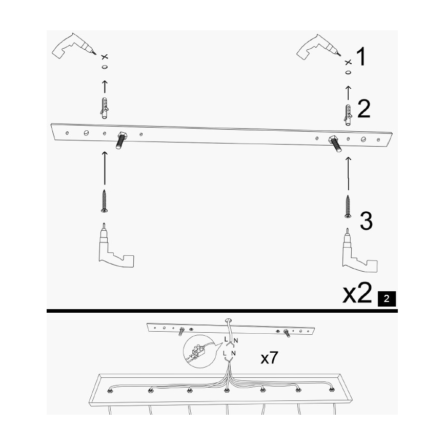 Kabel-Pendelleuchte KEM 5xE27/40W/230V, goldfarben