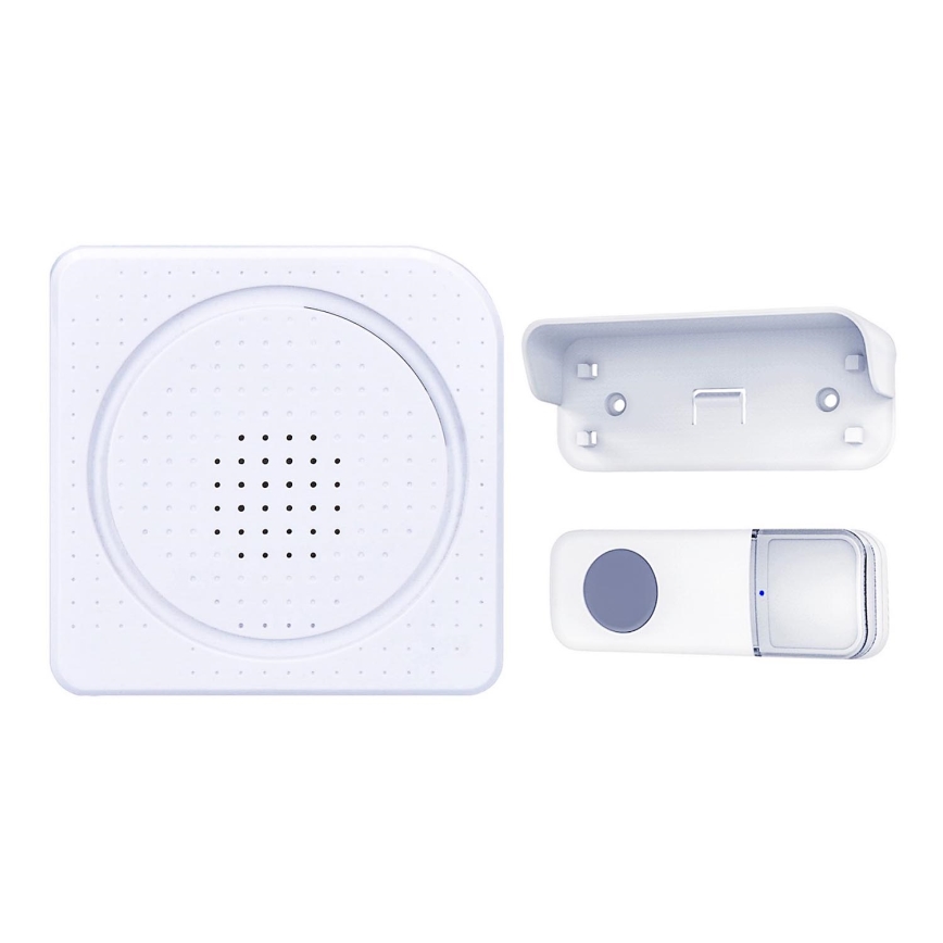 Kabellose batteriebetriebene Türklingel 3V/3xAA IP44 weiß