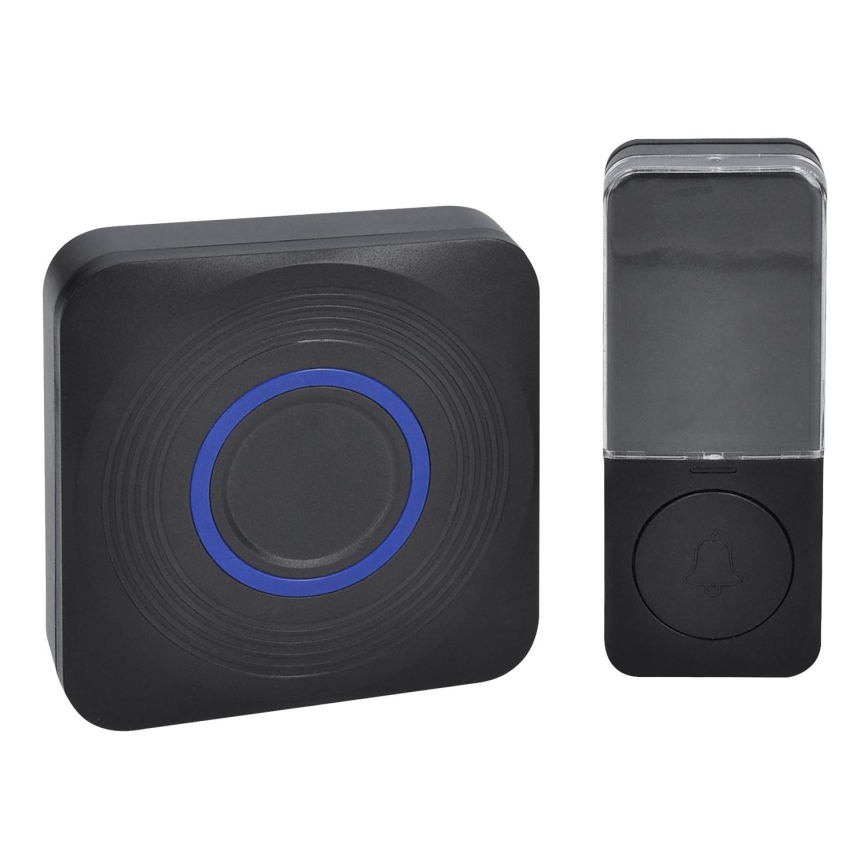 Kabellose batteriebetriebene Türklingel 3V/3xAAA IP56 schwarz