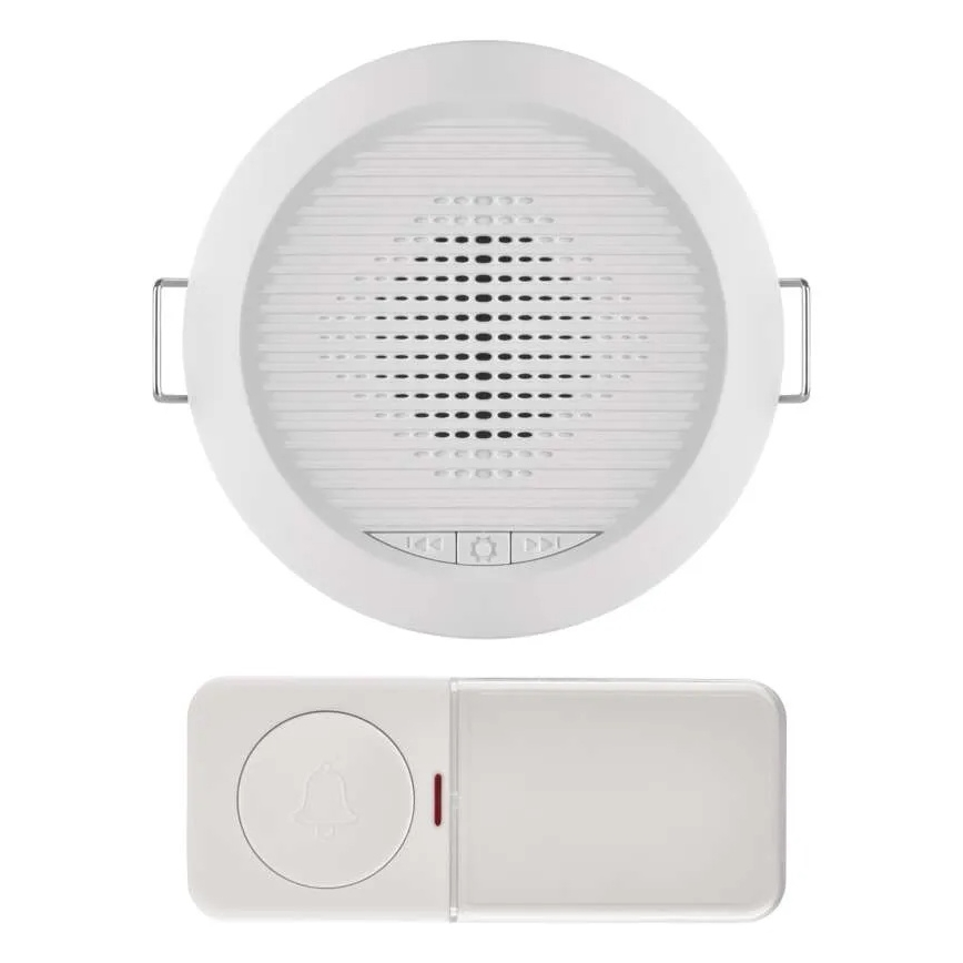 Kabellose Einbau-Türklingel 230V + 1xCR2032 weiß