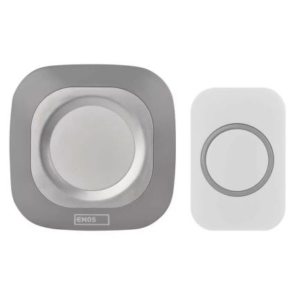Kabellose Steckdosen-Türklingel 230V + 1xCR2032 IP44 grau
