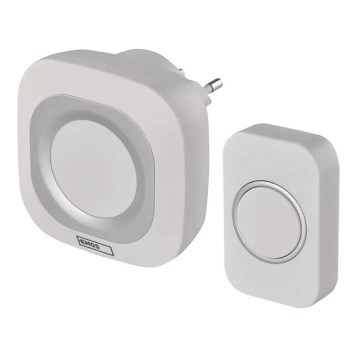 Kabellose Steckdosen-Türklingel 230V + 1xCR2032 IP44 weiß