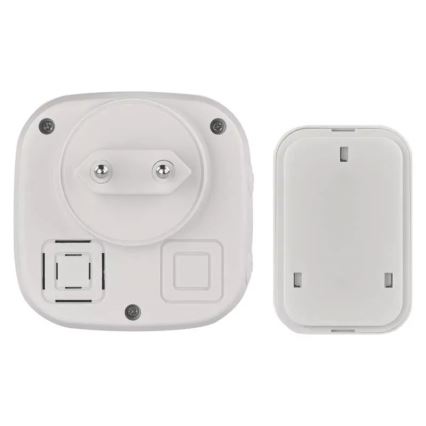 Kabellose Steckdosen-Türklingel 230V + 1xCR2032 IP44 weiß
