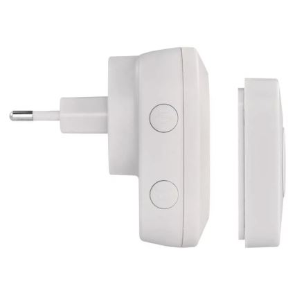 Kabellose Steckdosen-Türklingel 230V + 1xCR2032 IP44 weiß