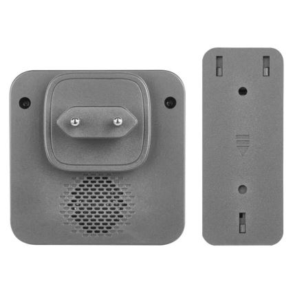 Kabellose Steckdosen-Türklingel GoSmart 230V + 1xCR2032, grau, Wi-Fi