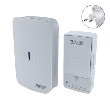 Kabellose Steckdosen-Türklingel PIEZO BELL 230V + 1x23A IP40 weiß