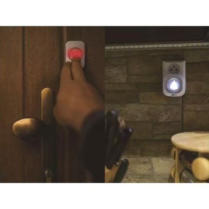 Kabellose Türklingel für 230V-Steckdose + 1x CR2032 IP44 Weiß