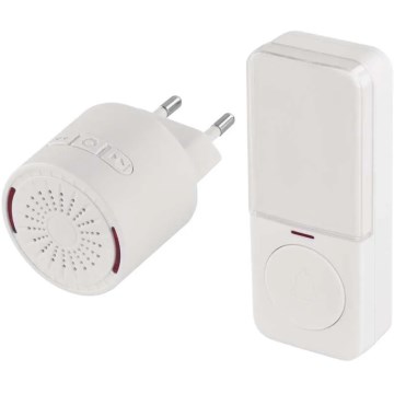 Kabellose Türklingel für Steckdose 230V + 1xCR2032 weiß