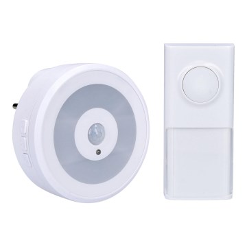 Kabellose Türklingel mit LED-Beleuchtung und Bewegungssensor für 230V-Steckdose IP55