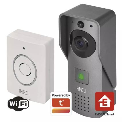 Kabellose Video-Türklingel mit Bewegungssensor GoSmart 12V/3xAA IP44 Wi-Fi Tuya