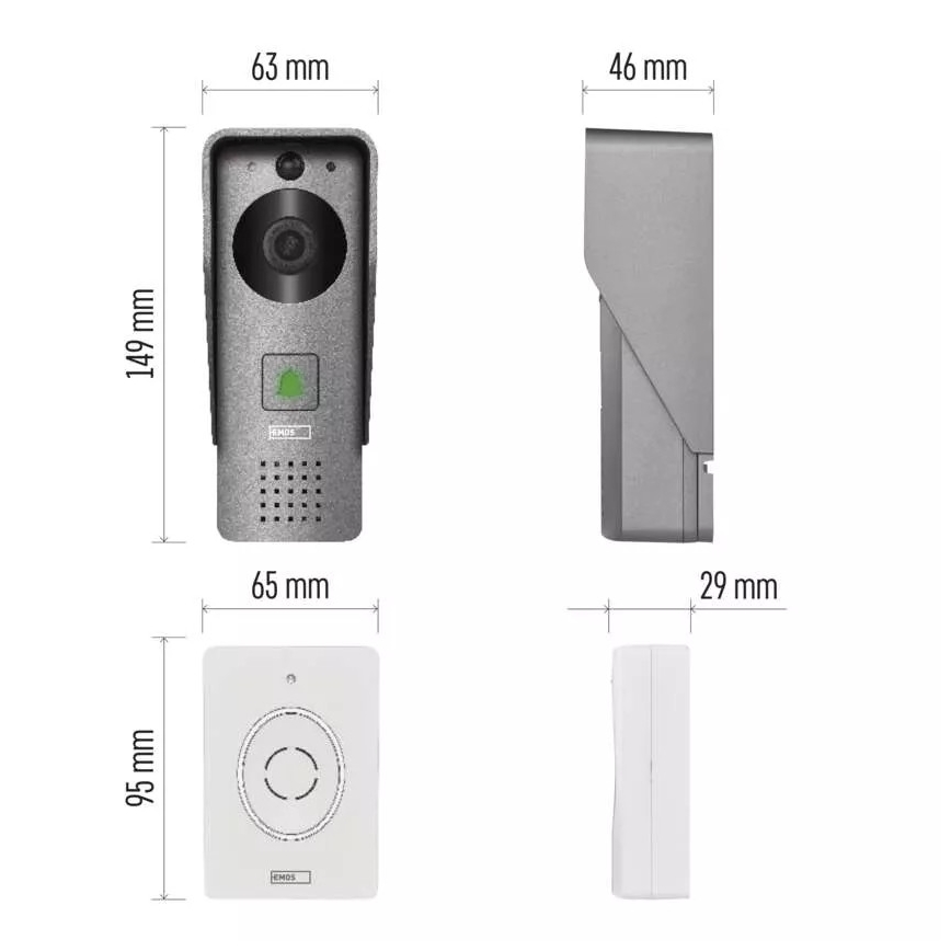 Kabellose Video-Türklingel mit Bewegungssensor GoSmart 12V/3xAA IP44 Wi-Fi Tuya