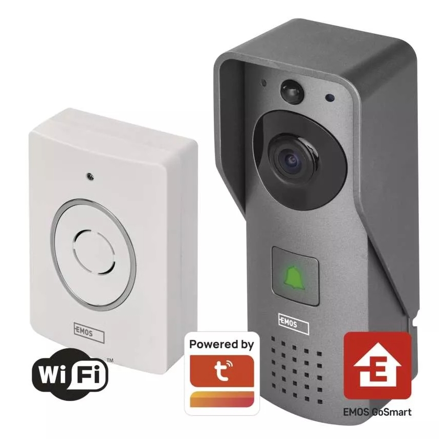 Kabellose Video-Türklingel mit Bewegungsmelder GoSmart 12V 3xAA IP44 Wi-Fi Tuya