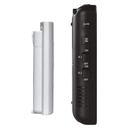 Kabellose Wetterstation mit Wecker 3xAA + 2xAAA schwarz