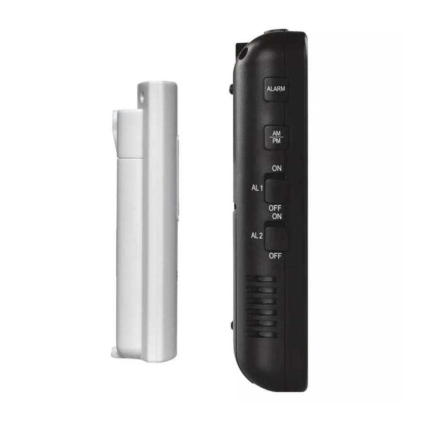 Kabellose Wetterstation mit Wecker 3xAA + 2xAAA schwarz