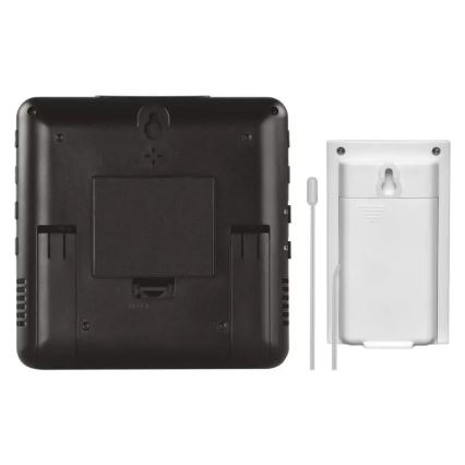 Kabellose Wetterstation mit Wecker 3xAA + 2xAAA schwarz