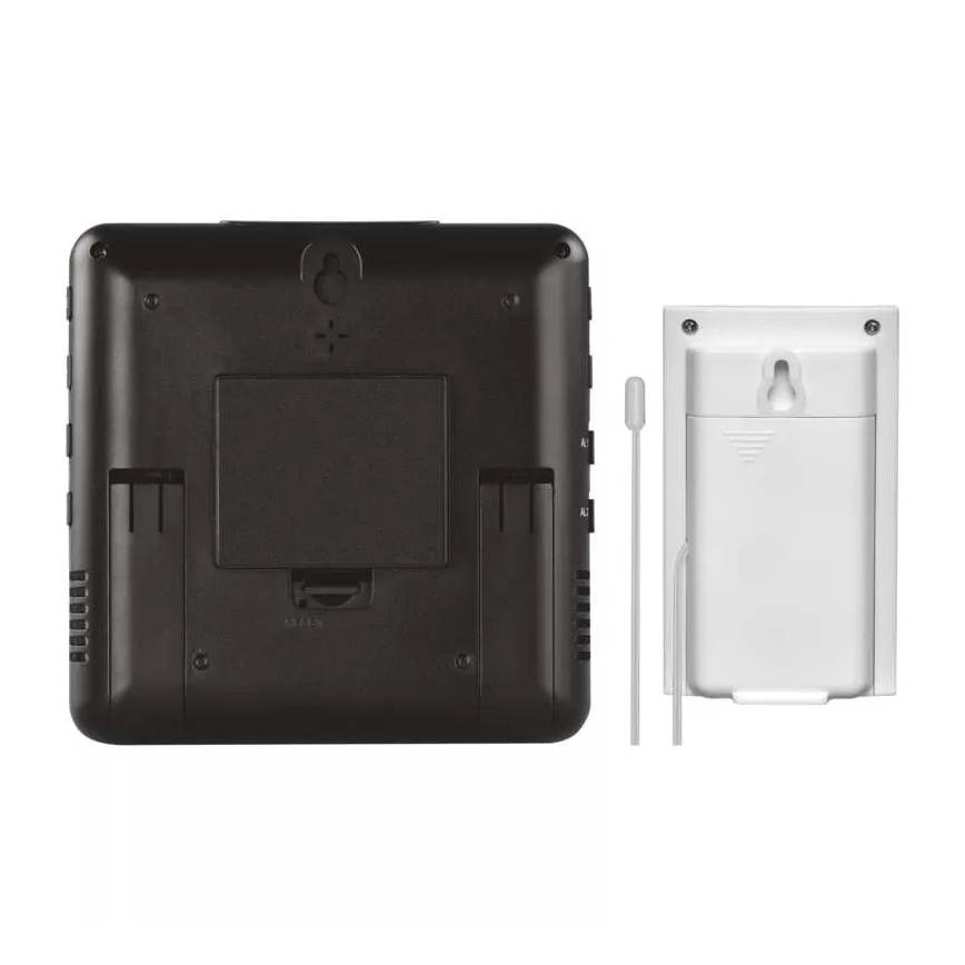 Kabellose Wetterstation mit Wecker 3xAA + 2xAAA schwarz