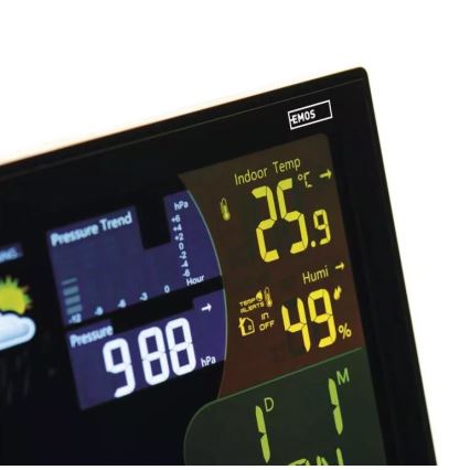 Kabellose Wetterstation mit Wecker 3xAAA/5V + 2xAAA schwarz