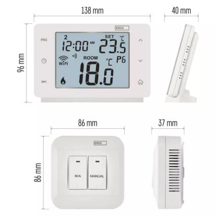 Kabelloses Digital-Thermostat GoSmart 230V/16A Wi-FI Tuya