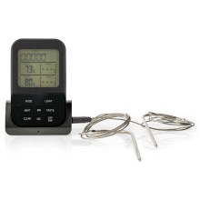 Kabelloses Fleischthermometer mit LCD-Anzeige und Zeitschaltuhr 0-250 °C