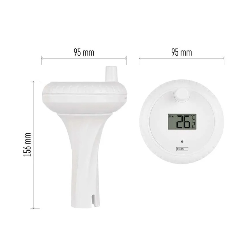 Kabelloses, schwimmendes Poolthermometer 2×AA