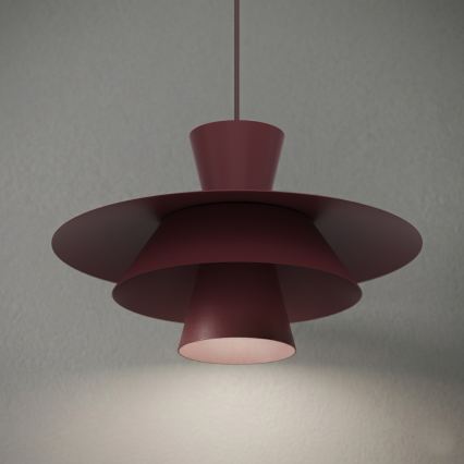 Kabelpendelleuchte PLATO 1xE27/15W/230V Burgunderrot