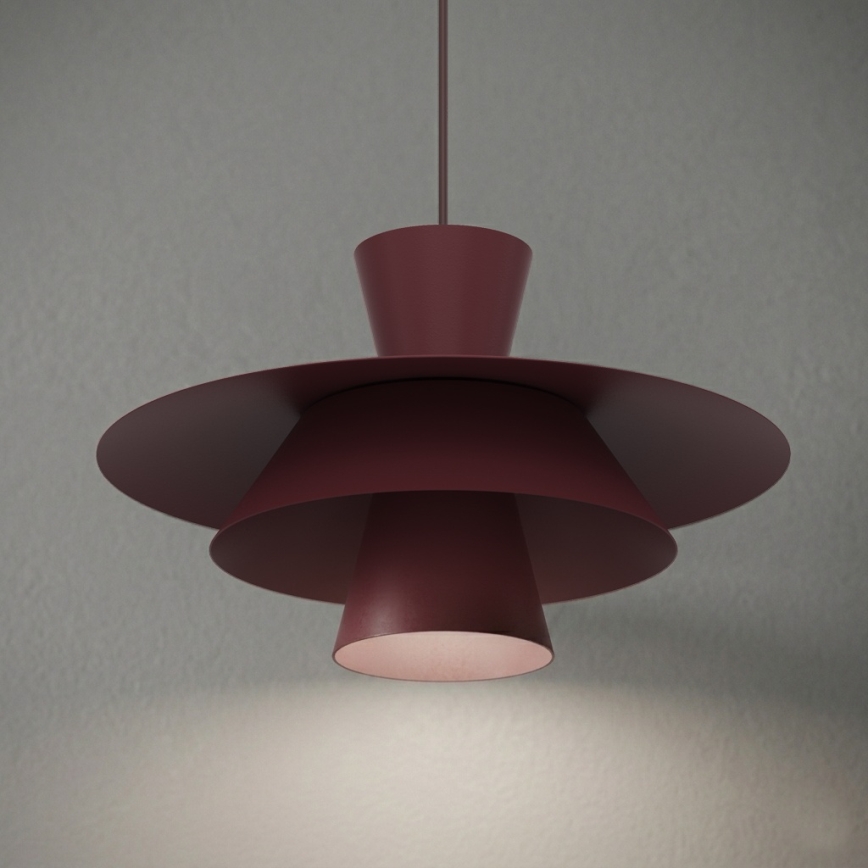 Kabelpendelleuchte PLATO 1xE27/15W/230V Burgunderrot