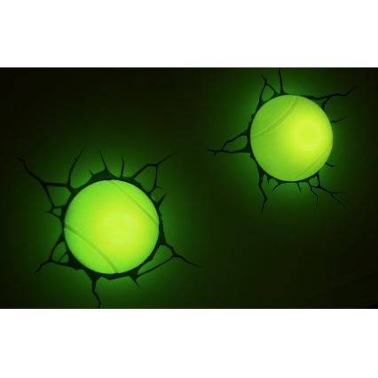 Kanlux 15182 - set 2x 3D Kinderleuchte TENNIS BALL 2xLED/3xAA
