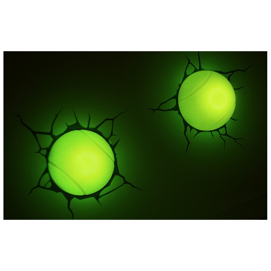 Kanlux 15182 - set 2x 3D Kinderleuchte TENNIS BALL 2xLED/3xAA