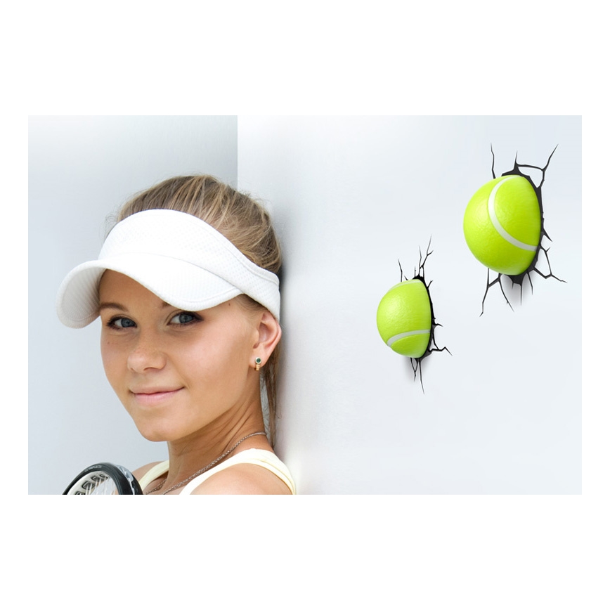 Kanlux 15182 - set 2x 3D Kinderleuchte TENNIS BALL 2xLED/3xAA