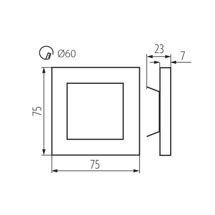 LED-Wandleuchte für Treppen APUS LED/0,8W/12V 3000K, inkl. Montagebox