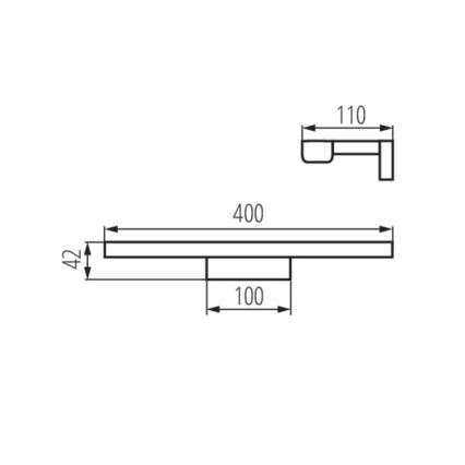 LED-Spiegelbeleuchtung für Badezimmer ASTEN LED/8W/230V IP44 schwarz