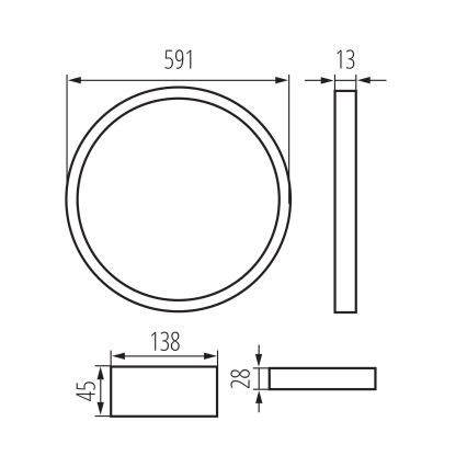 LED-Einbaurahmen AVAR LED/40W/230V 4000K d 59 cm
