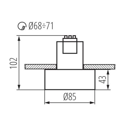 Einbaulampe MINI RITI 1xGU10/25W/230V weiß/gold