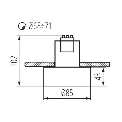 Einbaulampe MINI RITI 1xGU10/25W/230V schwarz/weiß