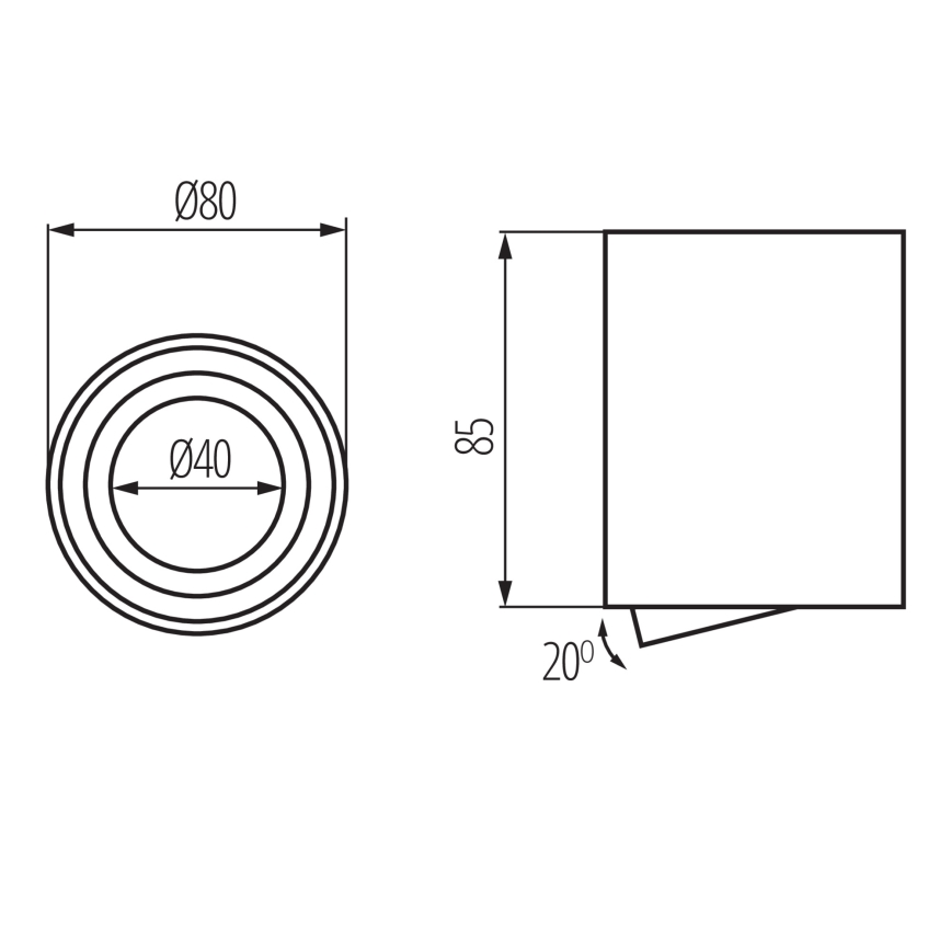 Deckenspot BORD ONE 1xGU10/10W/230V schwarz