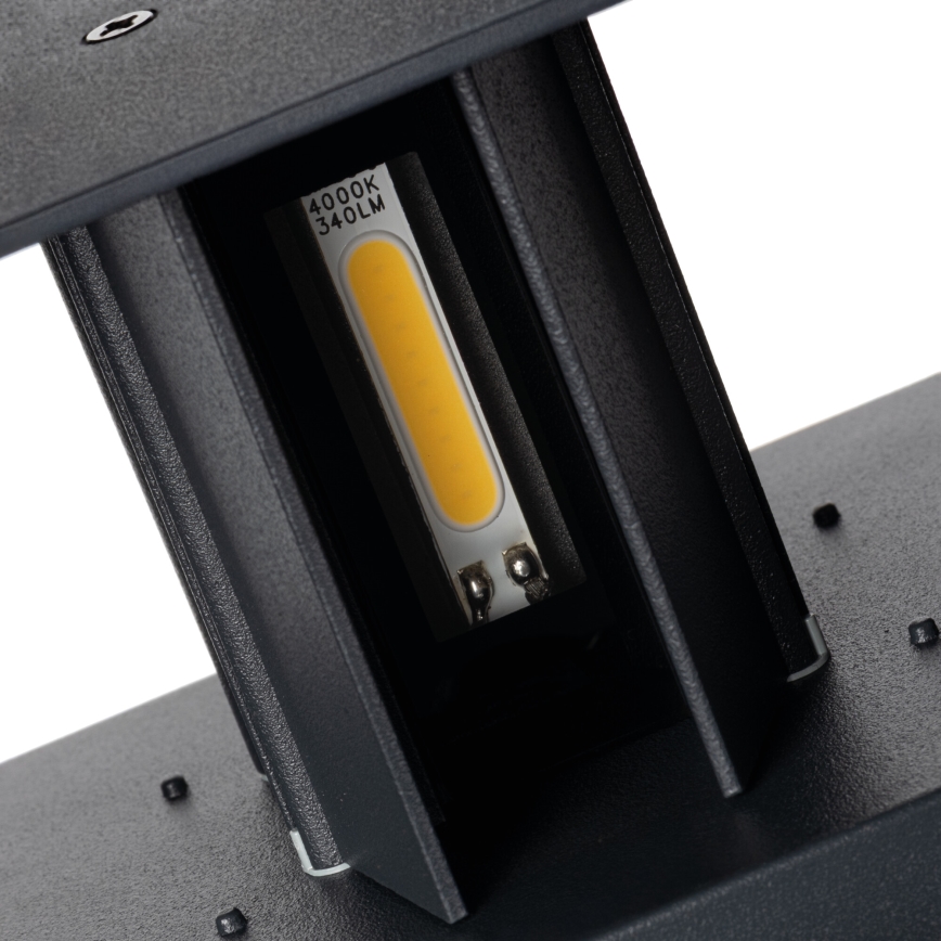 LED Außenwandleuchte mit Bewegungs- und Dämmerungssensor REKA LED/7W/230V IP54 anthrazit eckig