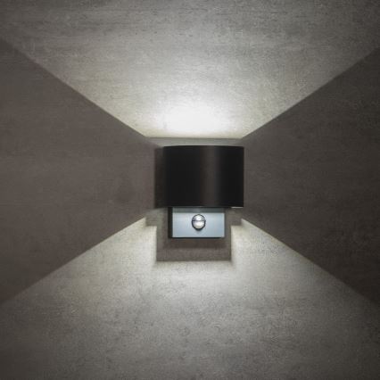 LED-Außenwandleuchte mit Sensor REKA LED/7W/230V IP54, anthrazit, rund