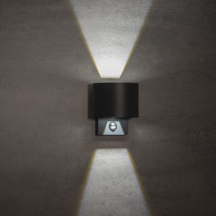 LED-Außenwandleuchte mit Sensor REKA LED/7W/230V IP54, anthrazit, rund