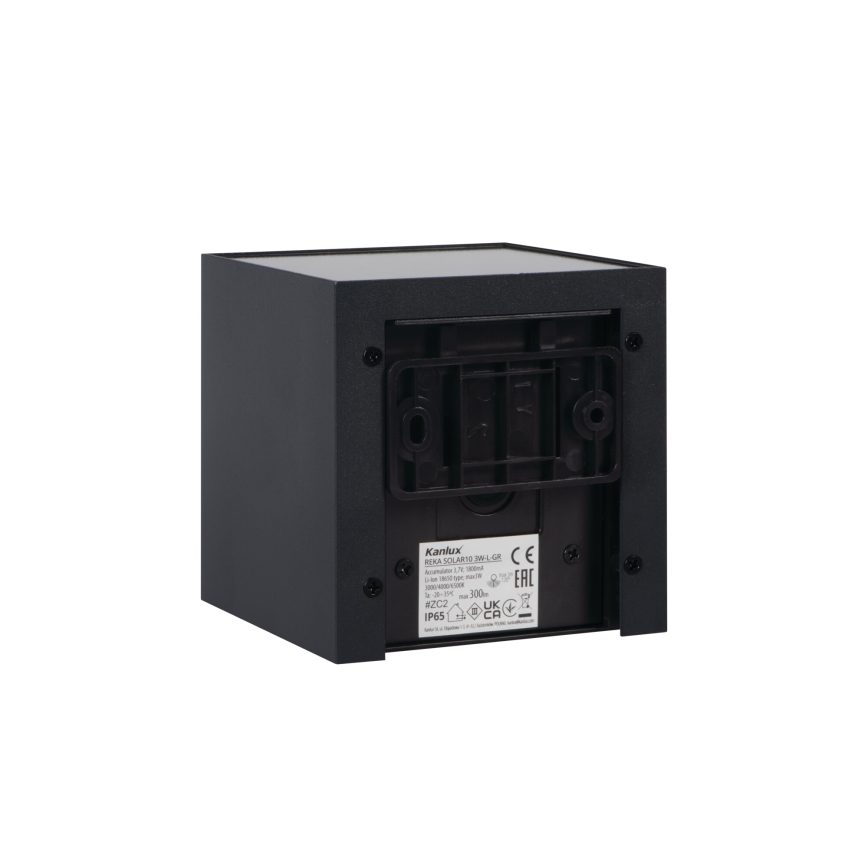 LED Solar-Wandleuchte mit Sensor REKA LED/3W/3,7V 1800 mAh 3000/4000/6500K IP65 schwarz