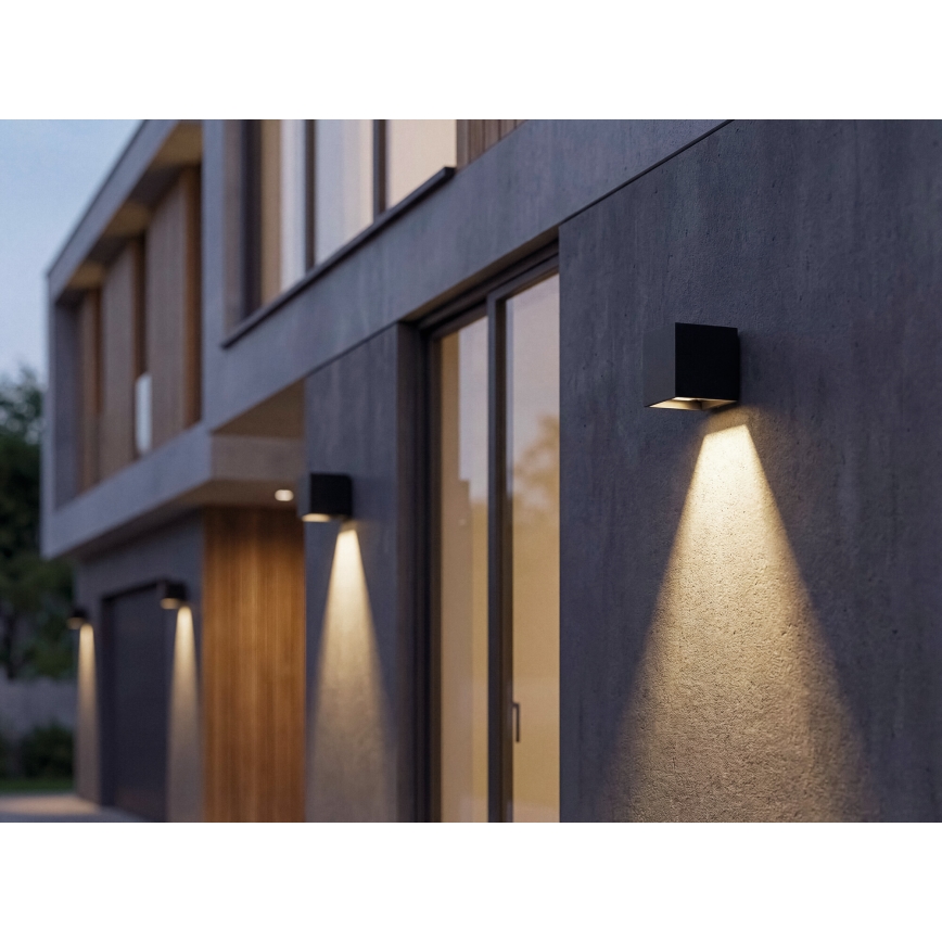 LED-Solar-Wandleuchte mit Sensor REKA LED/6W/3,7V 1800 mAh 3000/4000/6500K IP65 schwarz