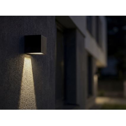 LED-Solar-Wandleuchte mit Sensor REKA LED/6W/3,7V 1800 mAh 3000/4000/6500K IP65 schwarz