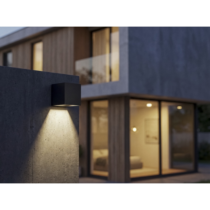 LED-Solar-Wandleuchte mit Sensor REKA LED/6W/3,7V 1800 mAh 3000/4000/6500K IP65 schwarz