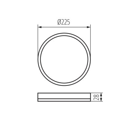 LED-Deckenleuchte für Badezimmer AZPO LED/11,8W/230V d 22,5 cm IP54 schwarz