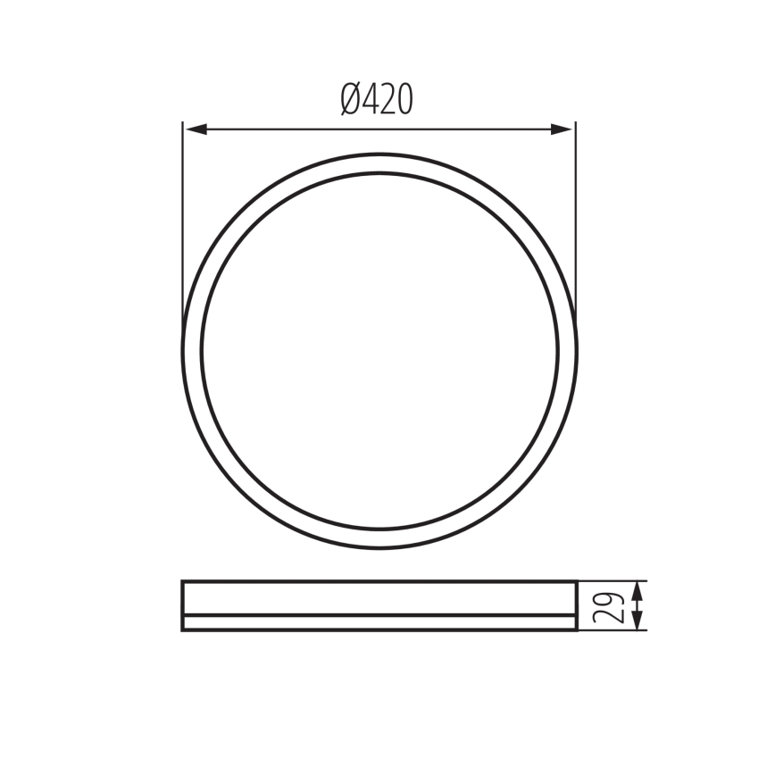 LED-Deckenleuchte für Badezimmer AZPO LED/22W/230V d 42 cm IP54 schwarz