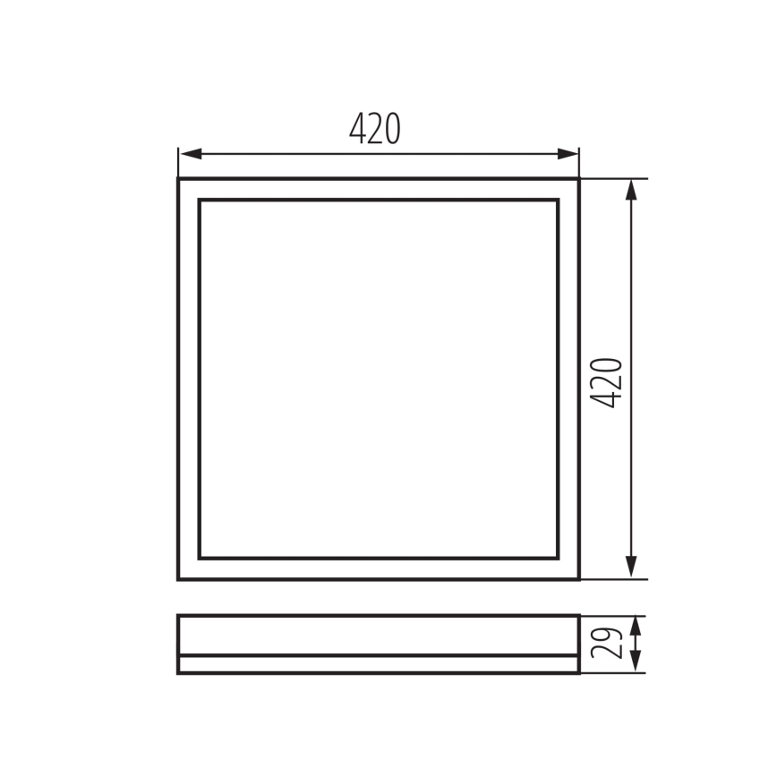 LED-Deckenleuchte für Badezimmer AZPO LED/22W/230V 42x42 cm IP54 schwarz