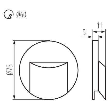 LED-Treppenbeleuchtung ERINUS LED/0,8W/12V 4000K weiß