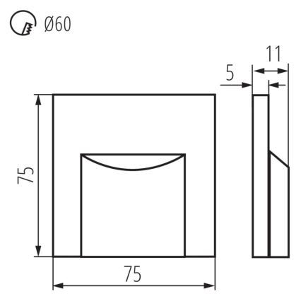 LED-Treppenbeleuchtung ERINUS LED/0,8W/12V 3000K grau