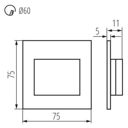 LED-Treppenbeleuchtung ERINUS LED/1,5W/12V 4000K grau