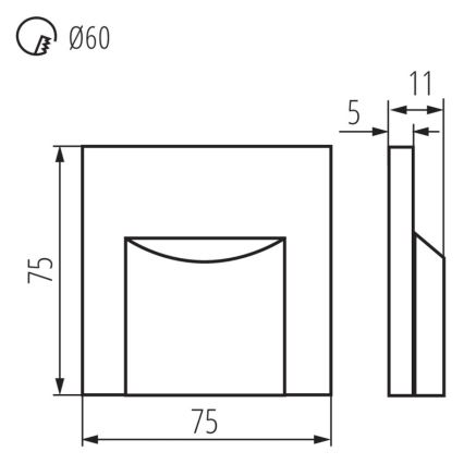 LED-Treppenbeleuchtung ERINUS LED/0,8W/12V 3000K schwarz